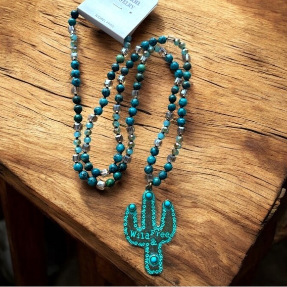 Jewelry - Boutique Cactus Boho Necklace NWT